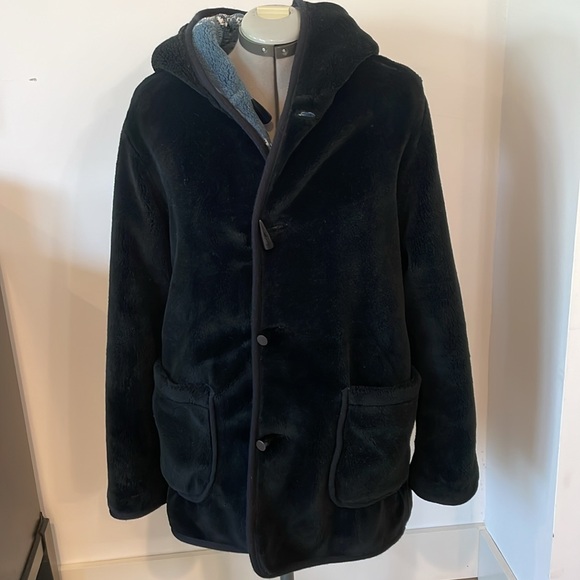 NORDIC LIGHTS Reversible Bear Print Hooded Teddy Coat size Small - Picture 7 of 11